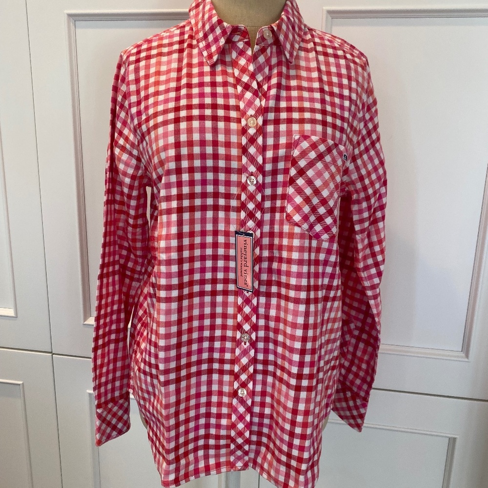Women's Vineyard Vines Cotton Flannel Plaid Button Down, Size 6
